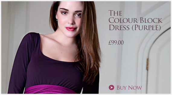 Colour Block Purple Maternity Dress by Tiffany Rose