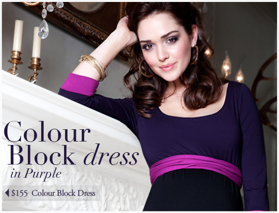 Colour Block Dress (Purple) by Tiffany Rose