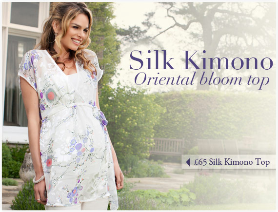 Silk Kimono Top (Oriental Bloom) by Tiffany Rose