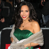 Myleene Klass wearing the Emerald Maternity Gown by Tiffany Rose at the Night of Heroes 2010