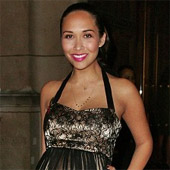 Myleene Klass wearing the Siren Maternity Dress by Tiffany Rose at the wedding of Jonathan Shalit 2010