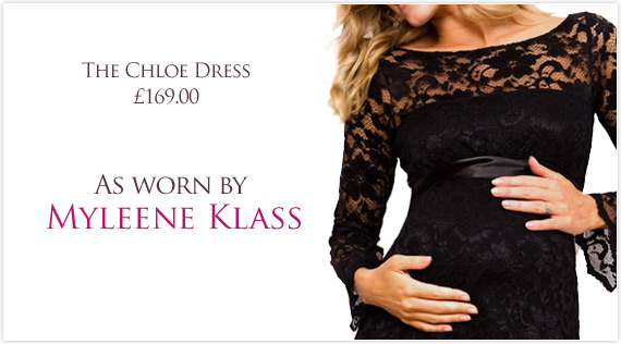 Tiffany Rose Chloe Black Maternity Dress as worn by Myleene Klass