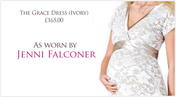 Tiffany Rose Grace Ivory Maternity Dress as worn by Jenni Falconer