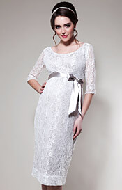 Amber Maternity Dress (White Sand)