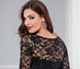 View additional images of Amelia Lace Maternity Dress Short (Black)