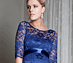 View additional images of Amelia Lace Maternity Dress Long (Windsor Blue)