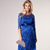 Robe de grossesse en dentelle Amelia longue (Bleu Windsor)