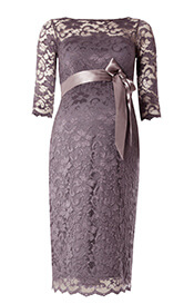 Amelia Lace Maternity Dress Short (Charcoal)