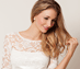 View additional images of Amelia Lace Maternity Dress Short (Ivory)