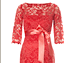 View additional images of Amelia Lace Maternity Dress Short (Hot Mandarin)