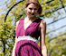 View additional images of Anastasia Maternity Gown (Berry) with Diamante Sash