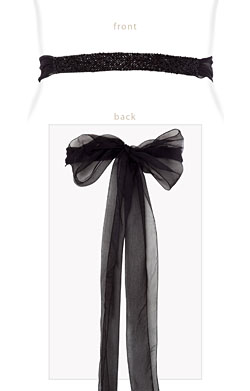 Beaded Silk Sash Black