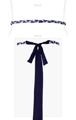 Plaited Ribbon Sash Blue