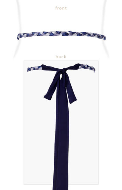 Plaited Ribbon Sash Blue by Tiffany Rose