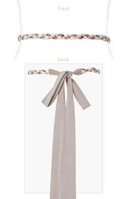 Plaited Ribbon Sash Gold