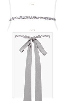 Plaited Ribbon Sash (Silver)