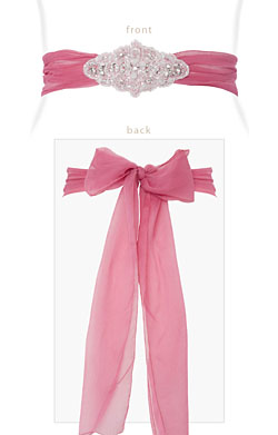 Silk Crystal Sash Confetti Pink