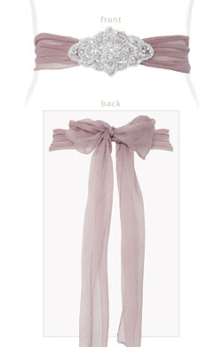 Silk Crystal Sash Dark Mauve