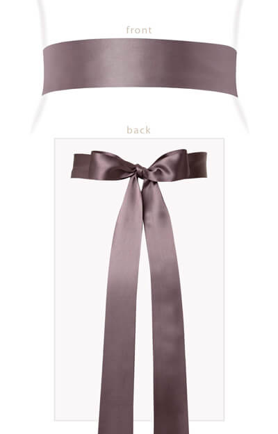 Smooth Satin Sash Long Dove Grey by Tiffany Rose