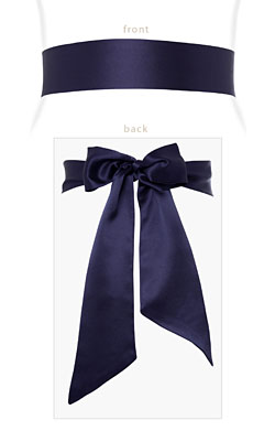 Smooth Satin Sash Midnight Blue