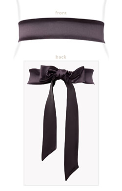Stretch Satin Sash Plum