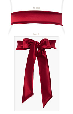 Stretch Satin Sash Scarlet