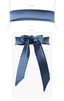 Stretch Satin Sash Slate Blue
