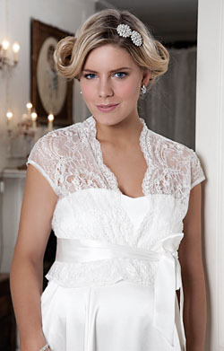 Beaded Lace Maternity Jacket (Vintage Ivory)
