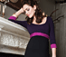 View additional images of Colour Block Dress (Purple)