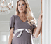 View additional images of Cocoon Nursing Maternity Dress (Mink)