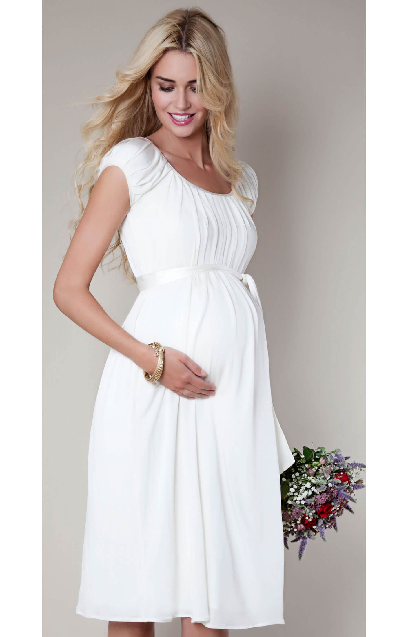 Claudia Maternity Gown Short (Ivory) - Maternity Wedding Dresses
