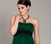 View additional images of Emerald Maternity Gown with Black Lace Sash