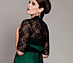View additional images of Emerald Maternity Gown with Black Lace Sash