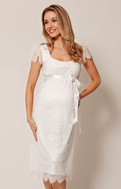 Flutter Maternity Dress Ivory