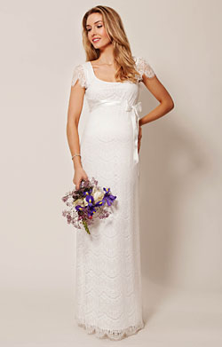 Flutter Maternity Dress Long (Ivory)