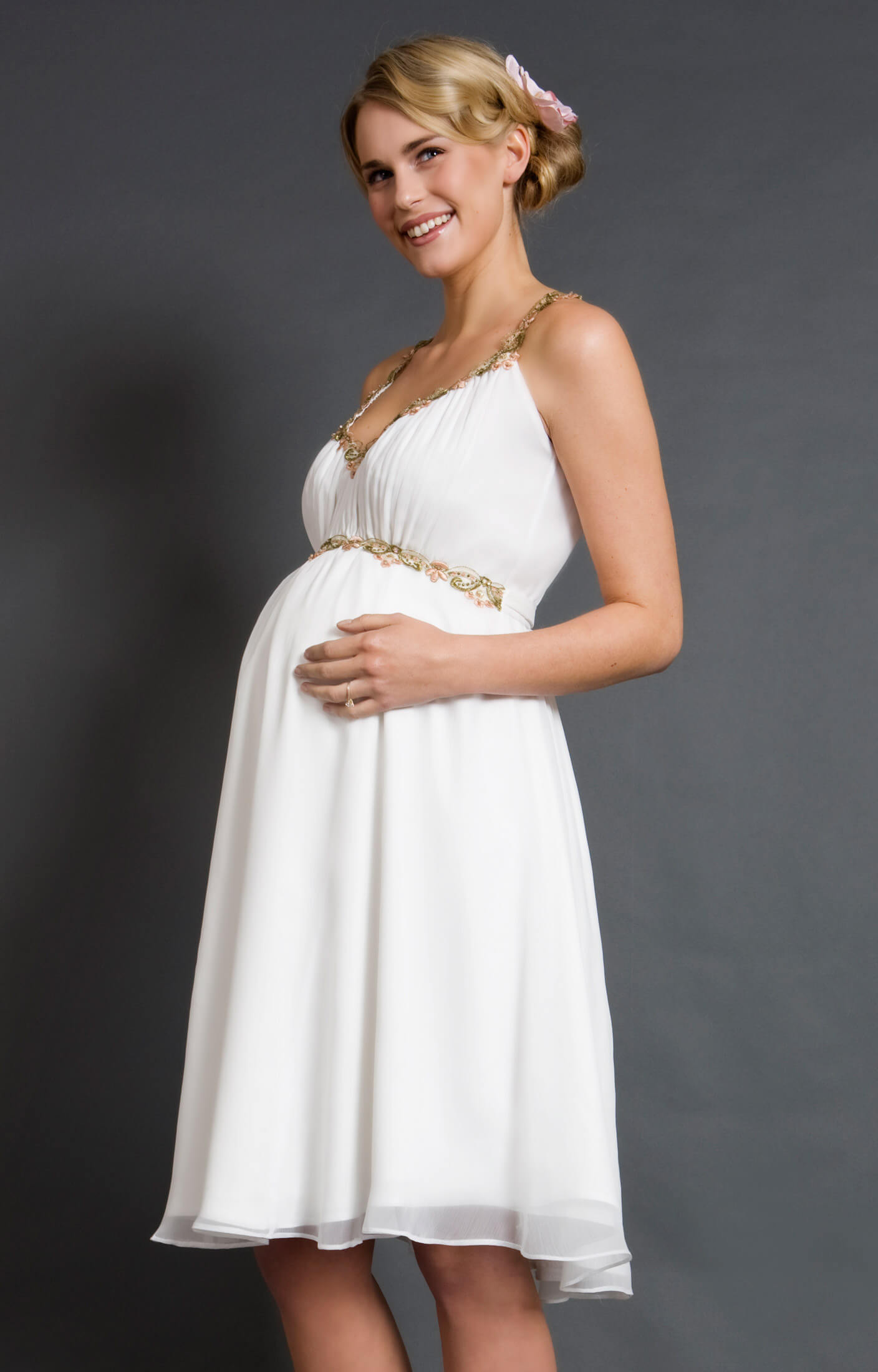 grecian style maternity wedding dress