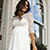 Robe de Mariée Grossesse Lucia Mi-Longue Blanc Ivoire
