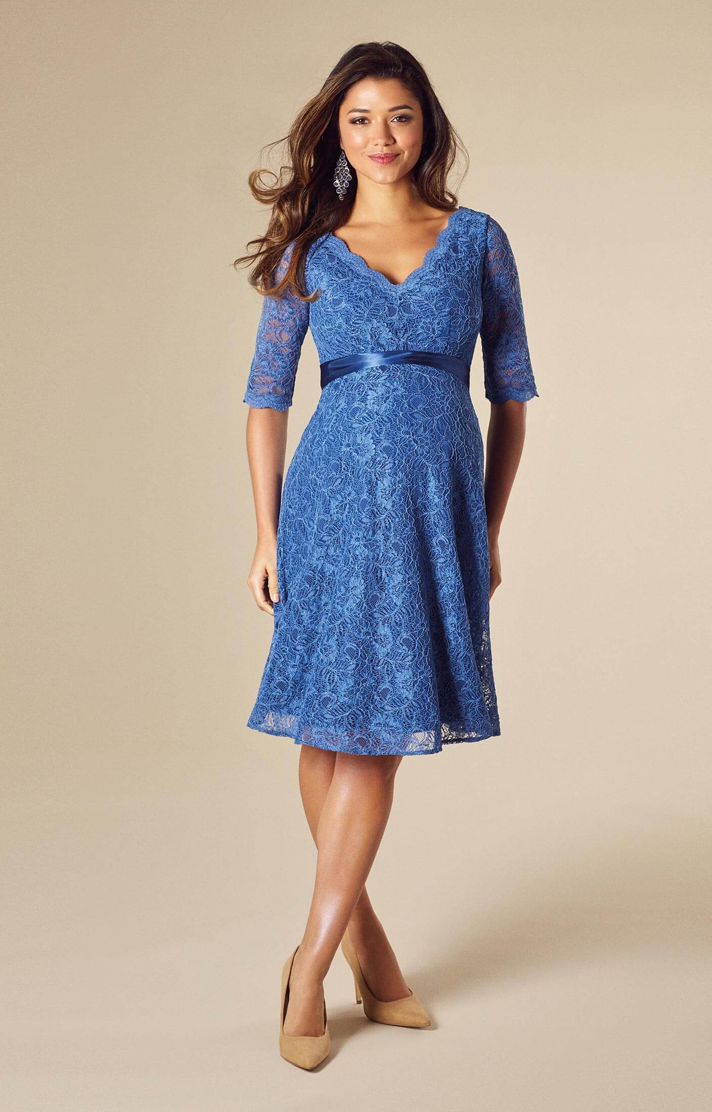 Noelle Maternity Dress Short Riviera Blue - Maternity Wedding Dresses