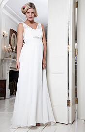 Silk Crystal Maternity Gown (Ivory)