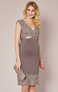 Twilight Lace Maternity Dress (Mocha)