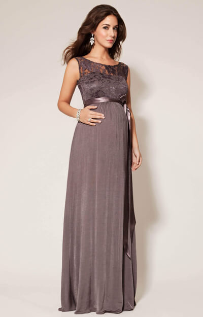 Valencia Maternity Gown Long Charcoal by Tiffany Rose