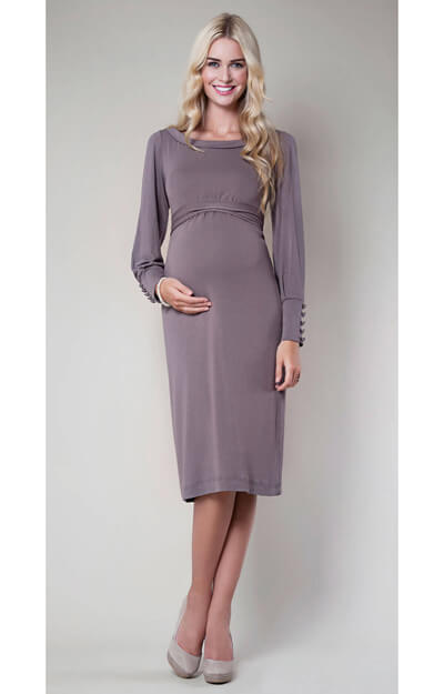 Alicia Maternity Dress (Mink) by Tiffany Rose