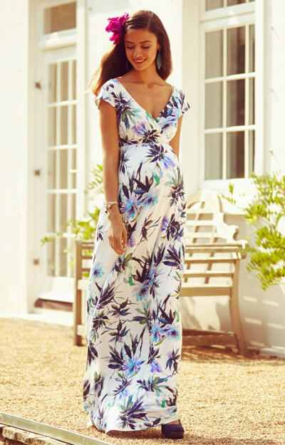 Alana Maternity Maxi Dress Inky Tropics by Tiffany Rose