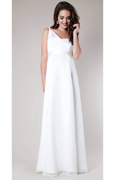 Asymmetrical Maternity Wedding Gown by Tiffany Rose