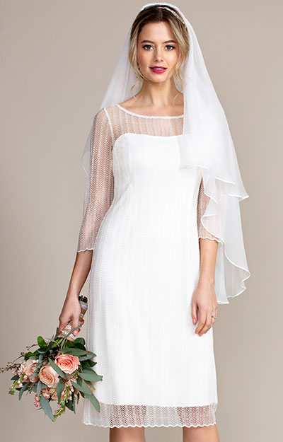 Silk Wedding Veil Short (Ivory White) by Tiffany Rose
