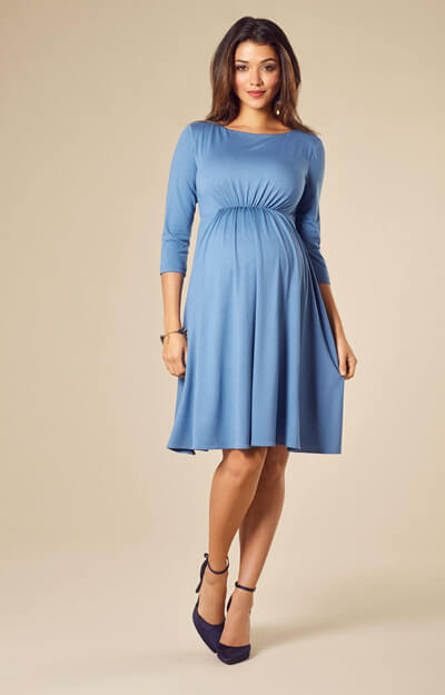 Cathy Maternity Dress Short Lagoon Blue by Tiffany Rose