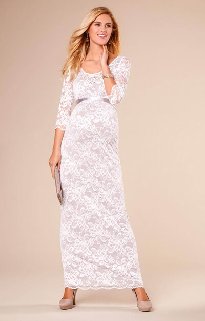 Charlotte Maternity Lace Gown Oyster Cream by Tiffany Rose