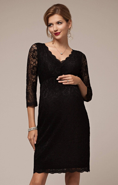 Chloe Lace Maternity Dress Black by Tiffany Rose