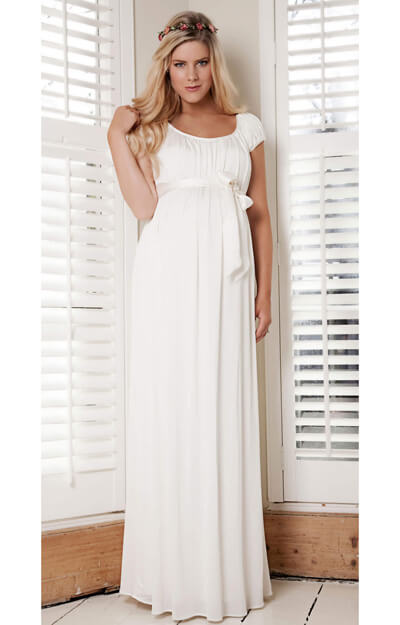 Claudia Maternity Gown Long (Ivory) by Tiffany Rose