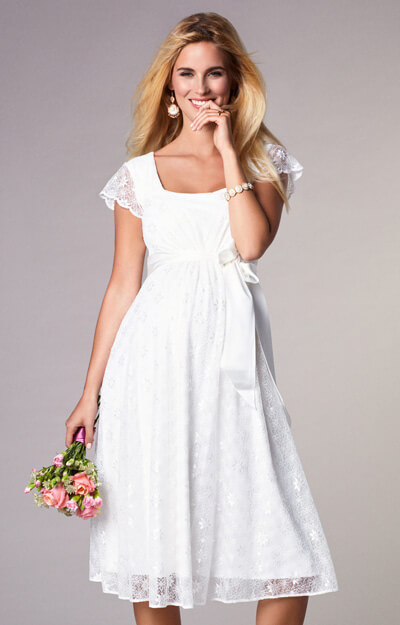 Florence Gravid Bröllopsklänning Kort Elfenben by Tiffany Rose